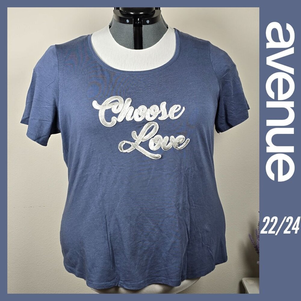 2/$15‎ Avenue Blue "Choose Love" Graphic Tee 22/24 (EUC)